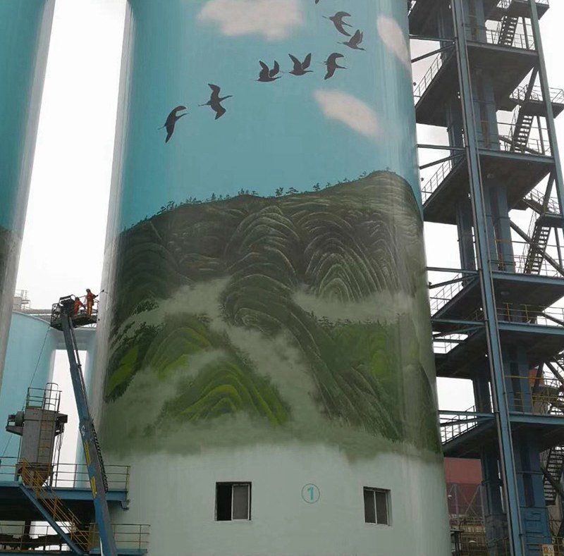 烟囱冷却塔美化